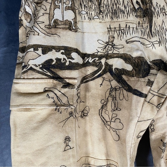 Domrebel Elysium Cargo Pants Sz L Streetwear Relaxed Fit Skater Punk Art - Picture 6 of 12